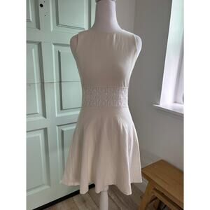 Saks Fifth Avenue Cream Dress Women’s Small | Lace Waist Fit and Flare Dress